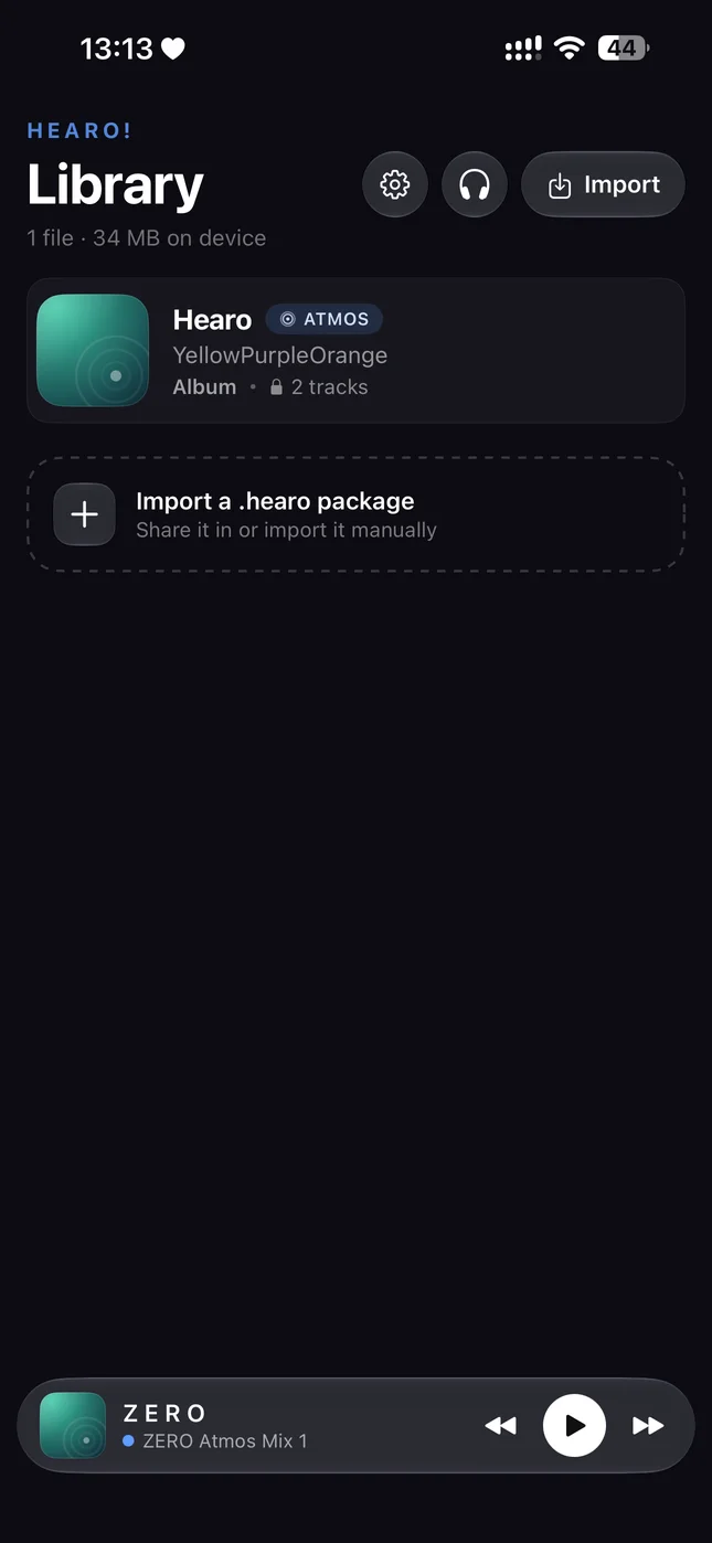 Hearo iPhone 资料库主界面