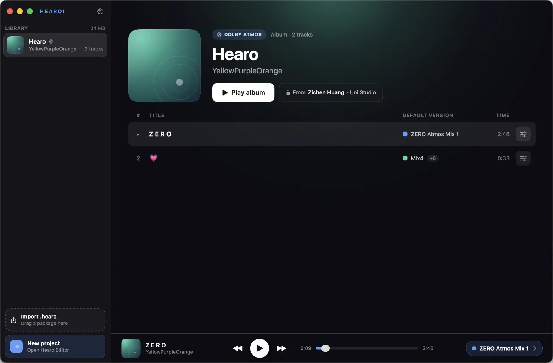 Hearo 电脑端主界面